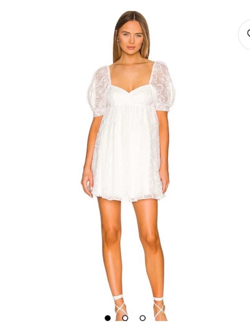 Amanda Uprichard Candia White Eyelet Dress- Medium